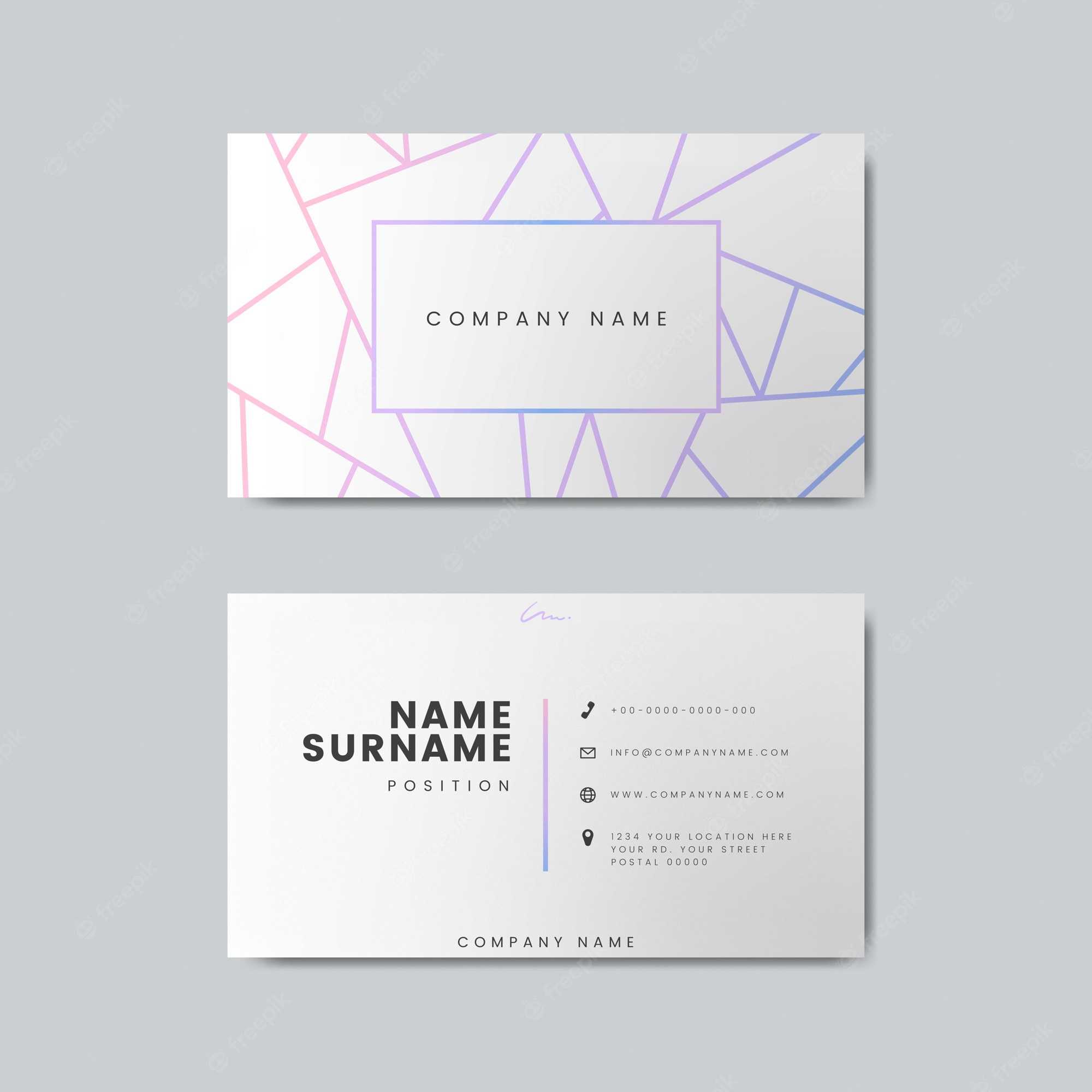 Free PSD  Blank business card design mockup Inside Blank Business Card Template Photoshop