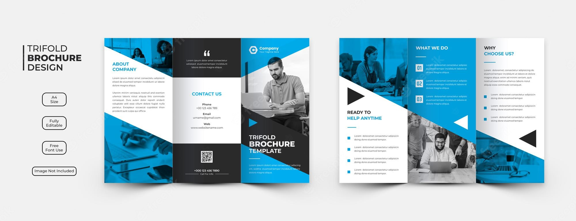 Free PSD  Creative business trifold brochure template