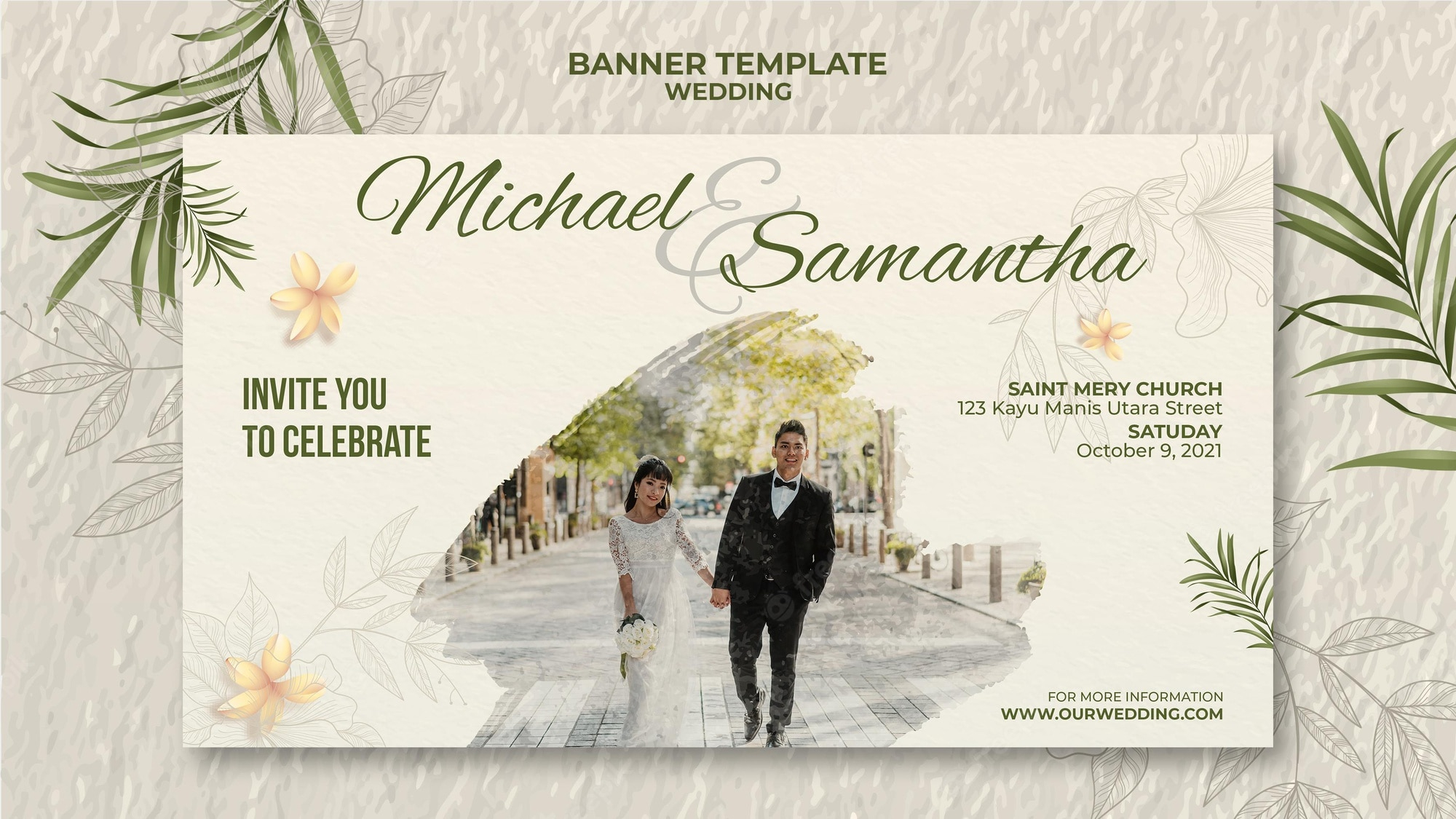 Free PSD  Elegant Wedding Banner Template Within Wedding Banner Design Templates