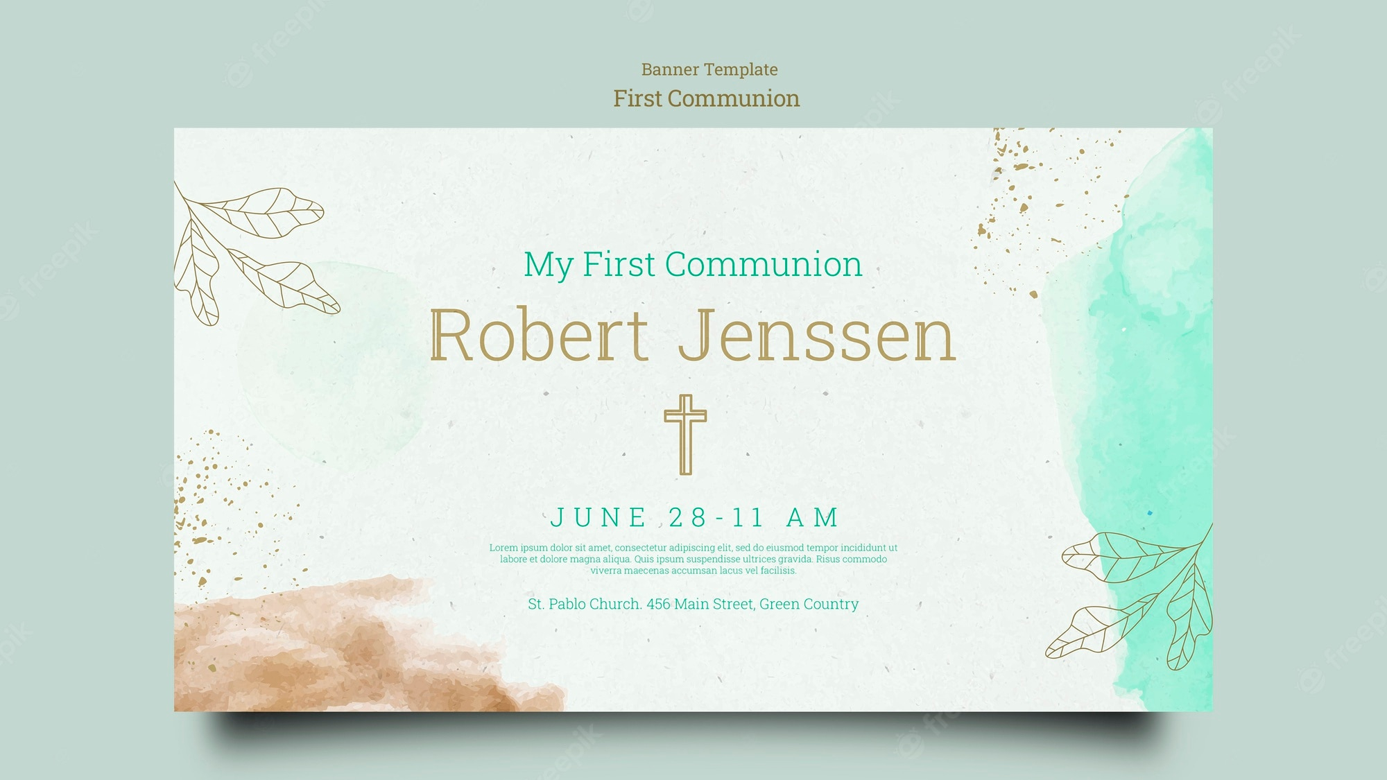 Free PSD  First Communion Banner Template Throughout First Communion Banner Templates