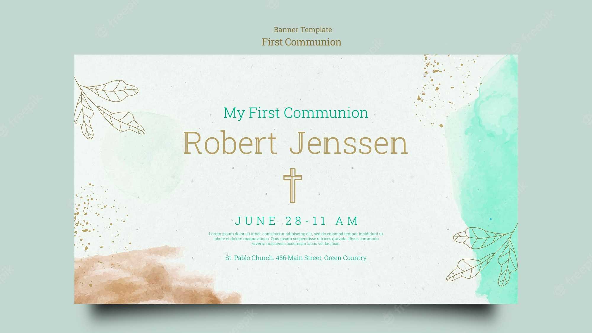 Free PSD  First communion banner template Throughout First Communion Banner Templates