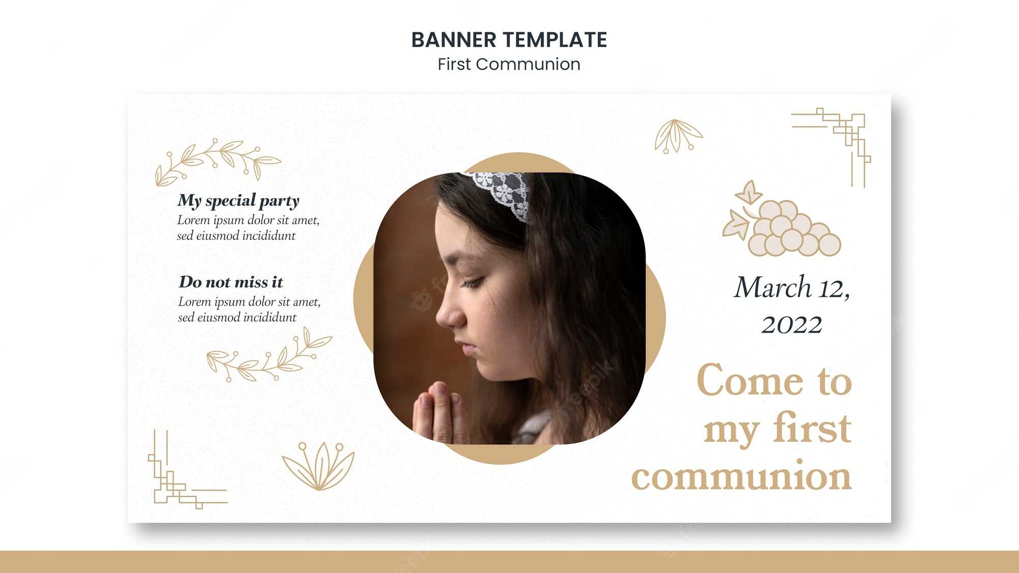 Free PSD  First Communion Banner Template With First Holy Communion Banner Templates