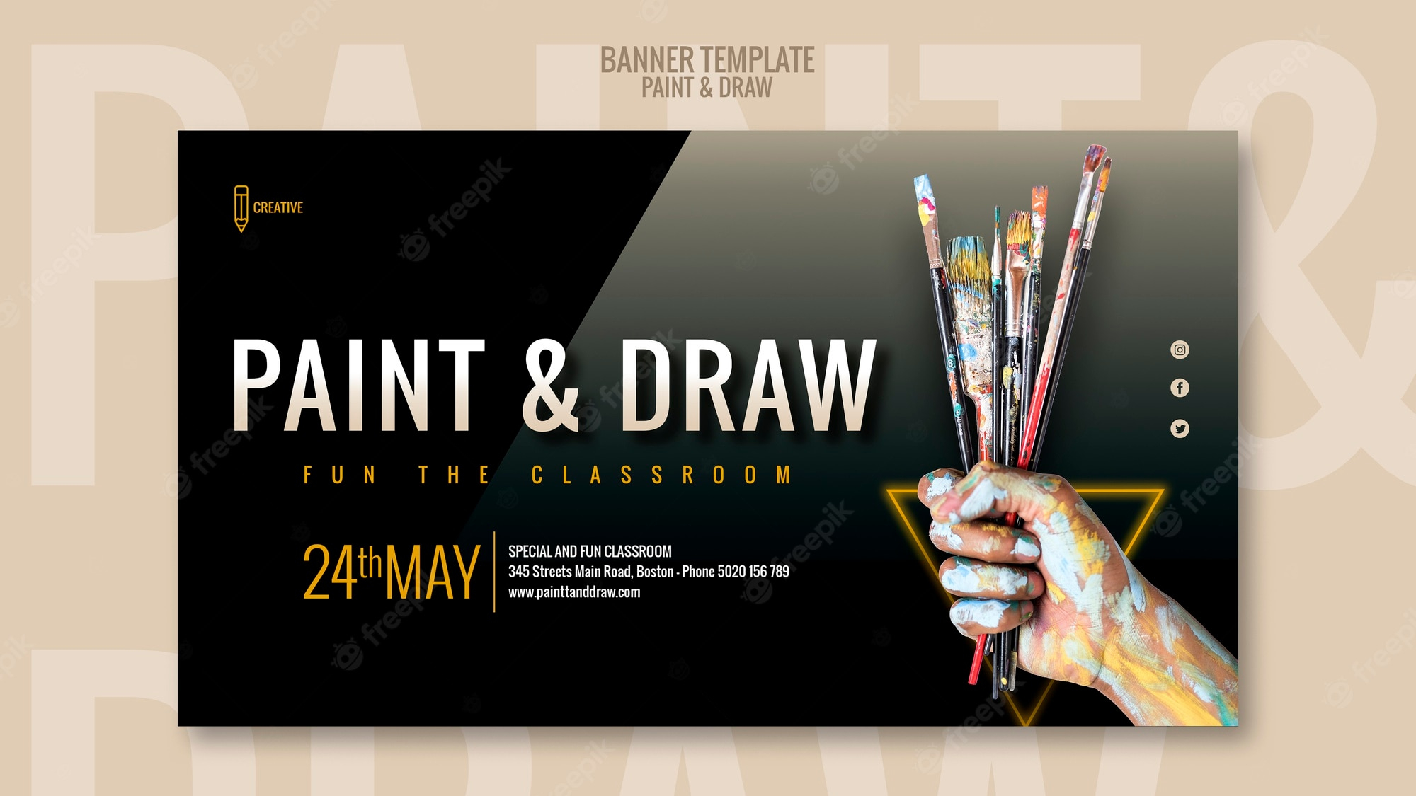 Free PSD  Paint and draw classroom banner Regarding Classroom Banner Template