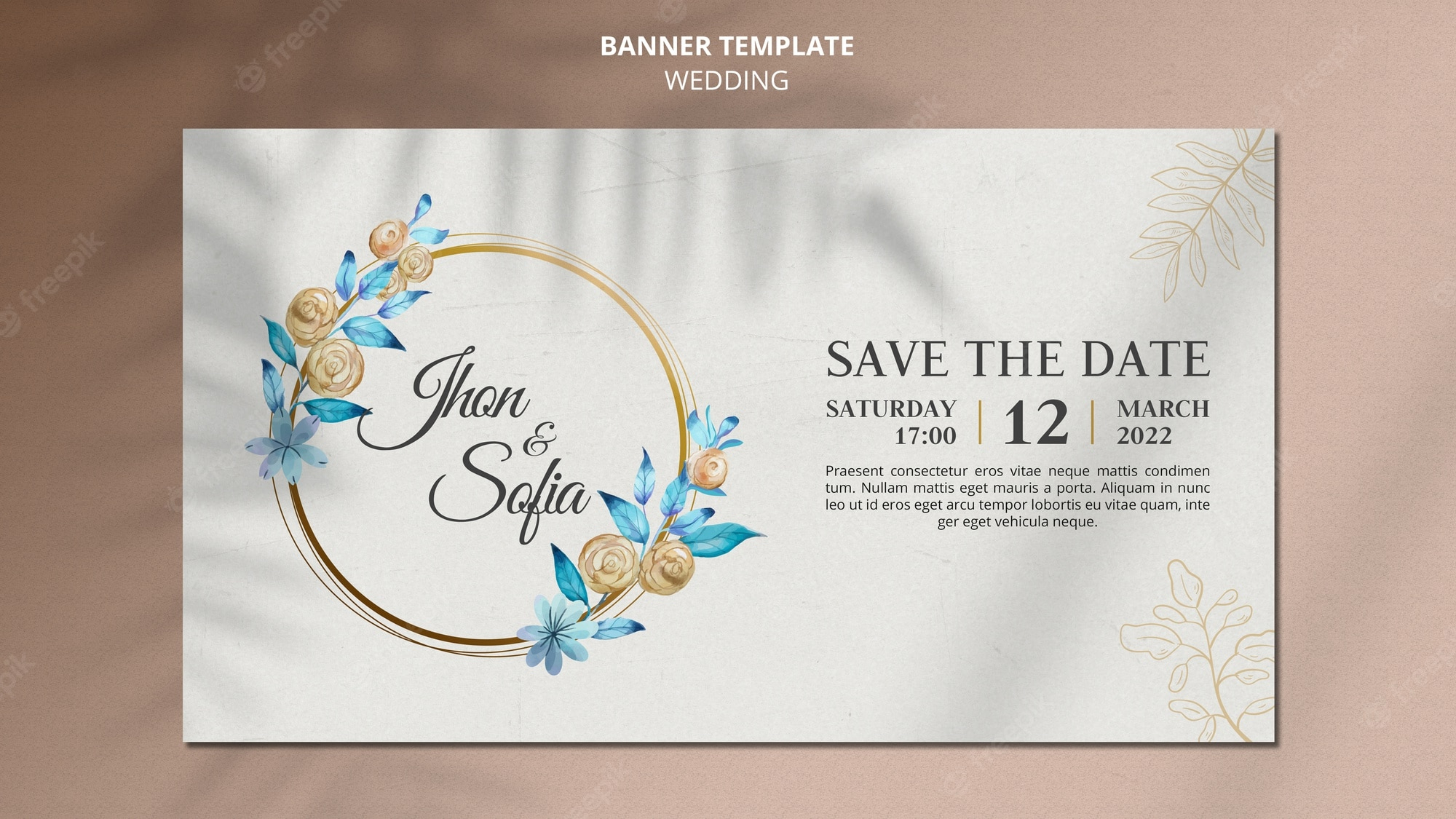 Free PSD  Save The Date Floral Banner Template With Regard To Save The Date Banner Template