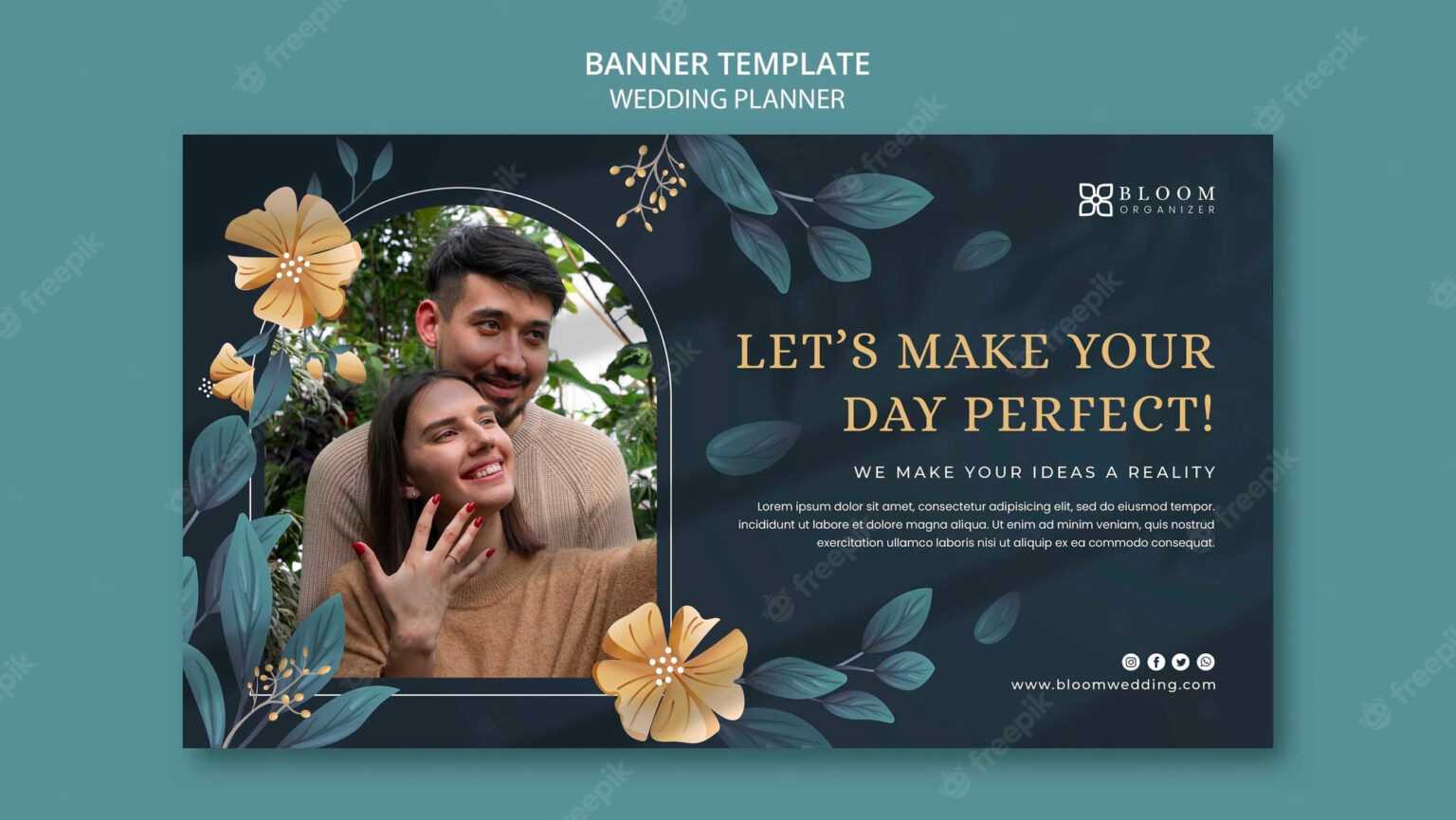 Free PSD Wedding planner banner design template For Wedding Banner Free PSD Wedding planner banner design template For Wedding Banner