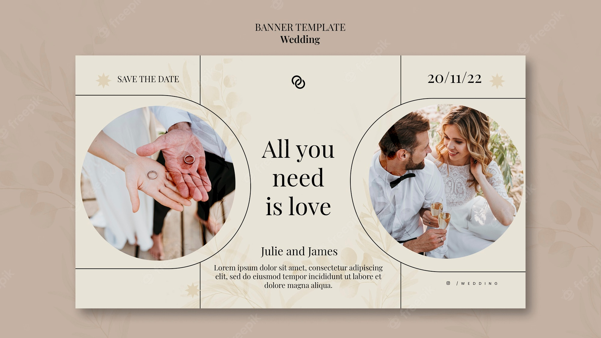 Free PSD  Wedding save the date banner template Throughout Save The Date Banner Template