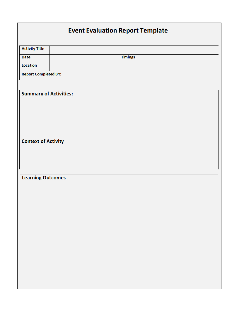 Free Report Template In Activity Report Template Word