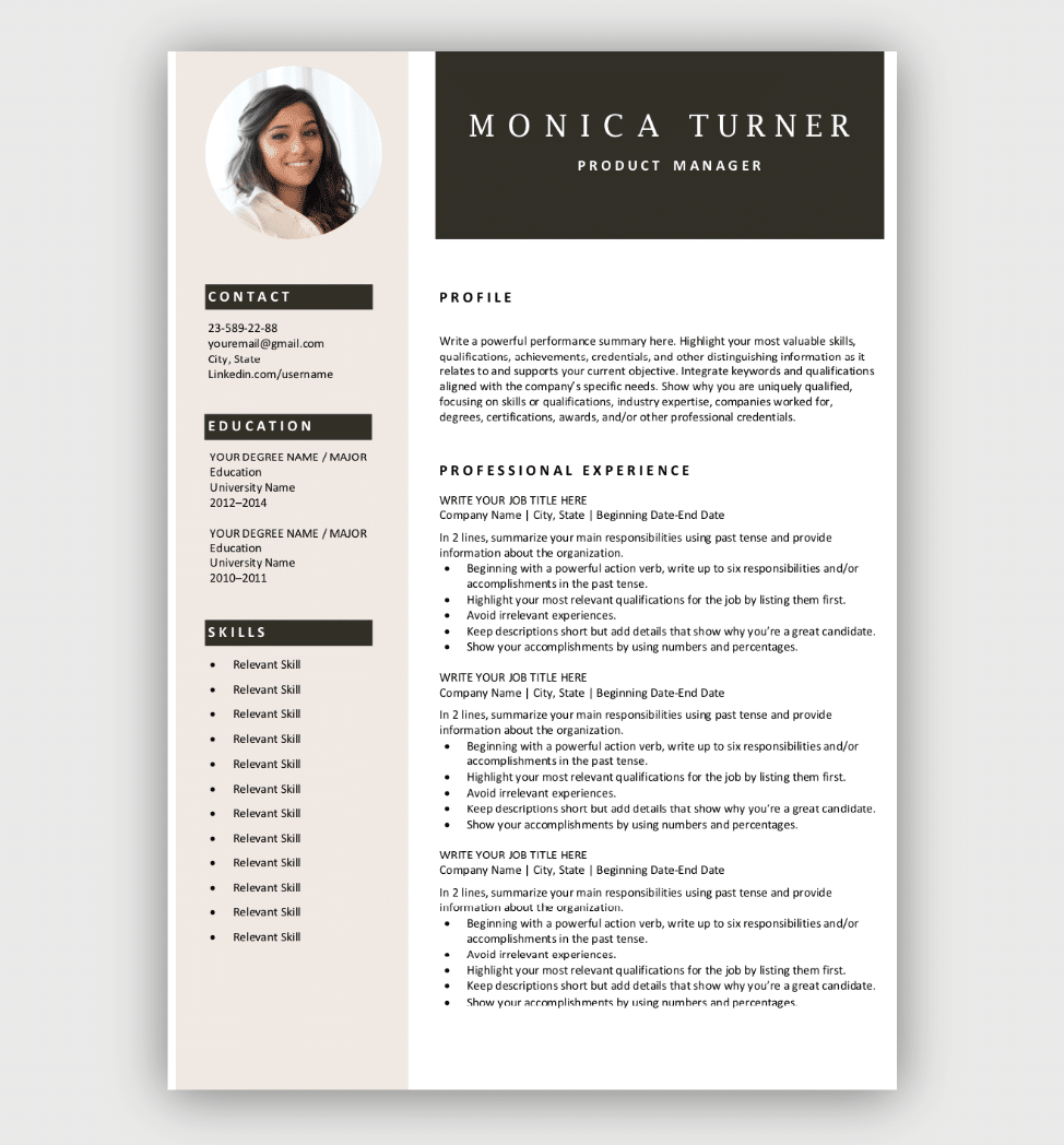 Free Resume Templates For Microsoft Word  Download Now Pertaining To Free Blank Resume Templates For Microsoft Word