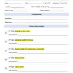 Free Safety Meeting Agenda Template  Sample – PDF  Word – EForms In Health And Safety Board Report Template