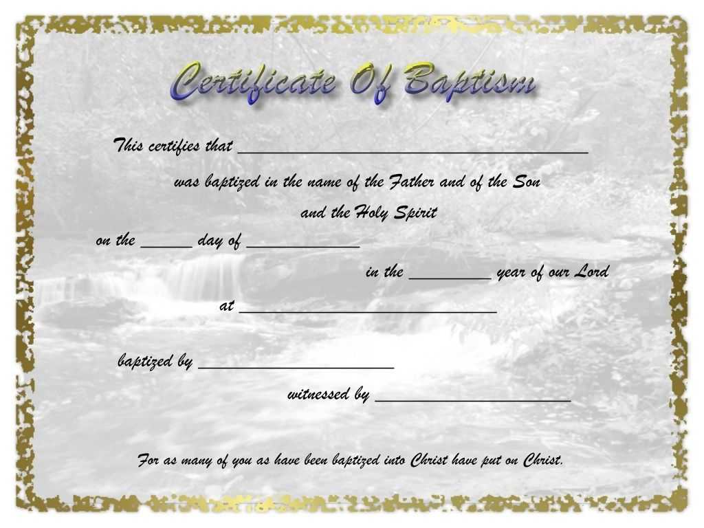 ❤️Free Sample Certificate Of Baptism Form Template❤️ Pertaining To Christian Baptism Certificate Template