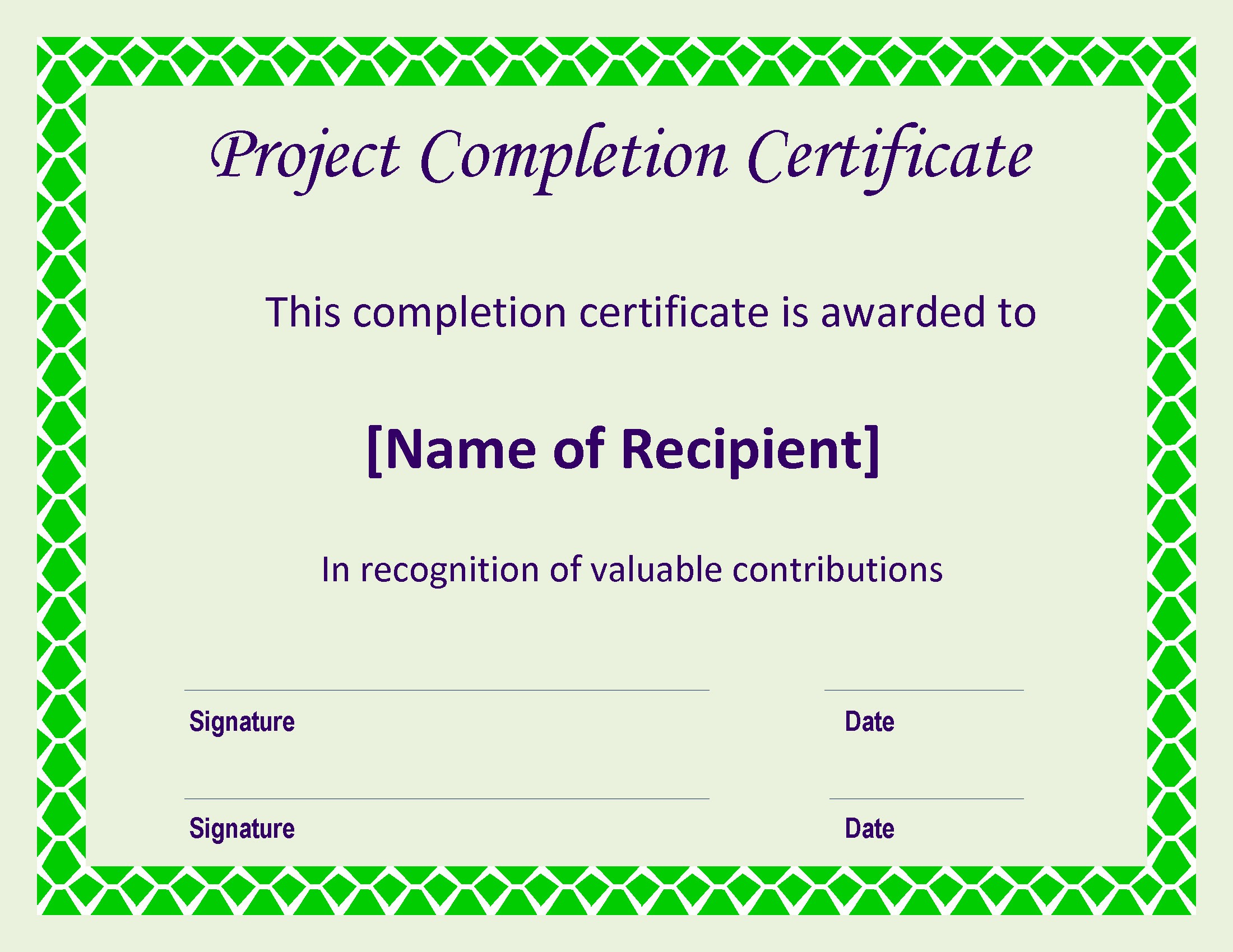 ❤️Free Sample Certificate of Project Templates❤️ For Certificate Template For Project Completion