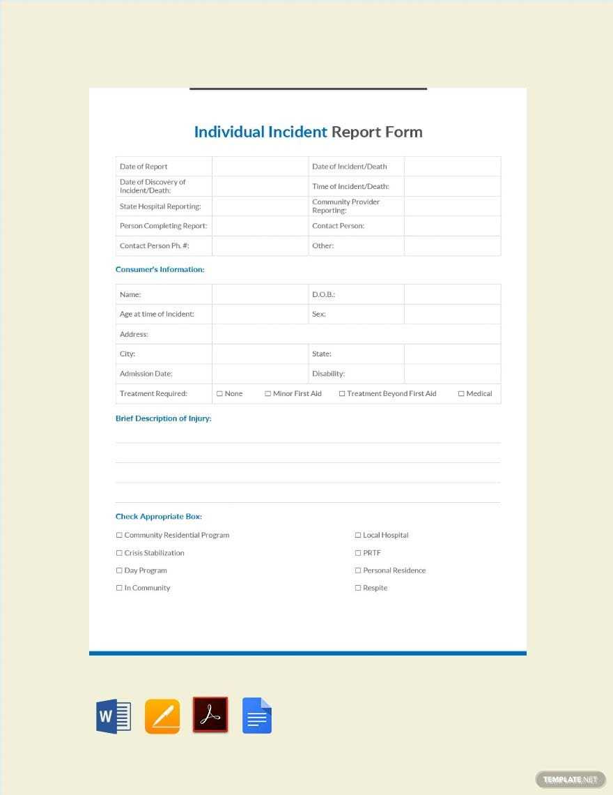 Free School Incident Report Form Template – Google Docs, Word  Pertaining To School Incident Report Template