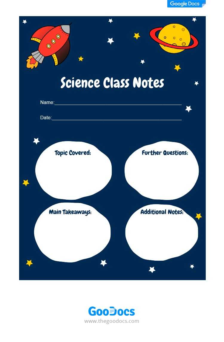 Free Science Class Note Template In Google Docs With Science Brochure Template Google Docs