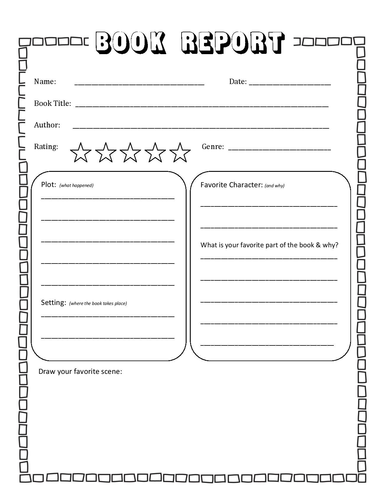 FREE Simple Book Report Template - 10 Homeschool 10 Me In 6Th Grade Book Report Template