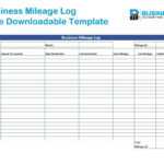 Free Simple Mileage Log Template For Small Business Pertaining To Mileage Report Template