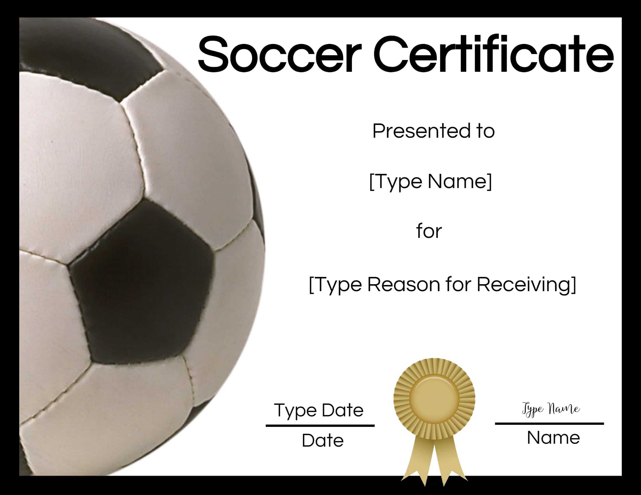 Free Soccer Certificate Maker  Edit Online and Print at Home Inside Soccer Certificate Templates For Word