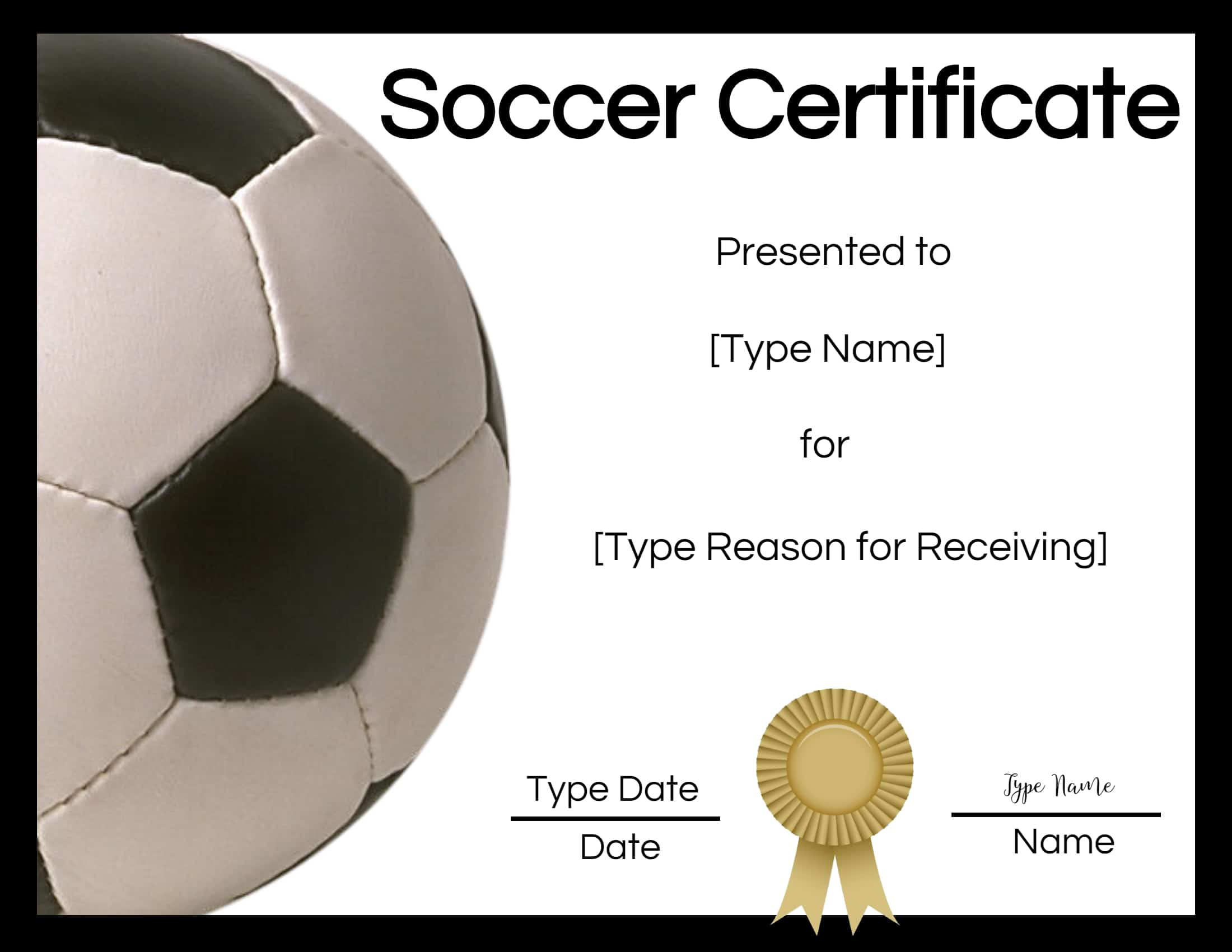 Free Soccer Certificate Maker  Edit Online And Print At Home Throughout Soccer Certificate Template