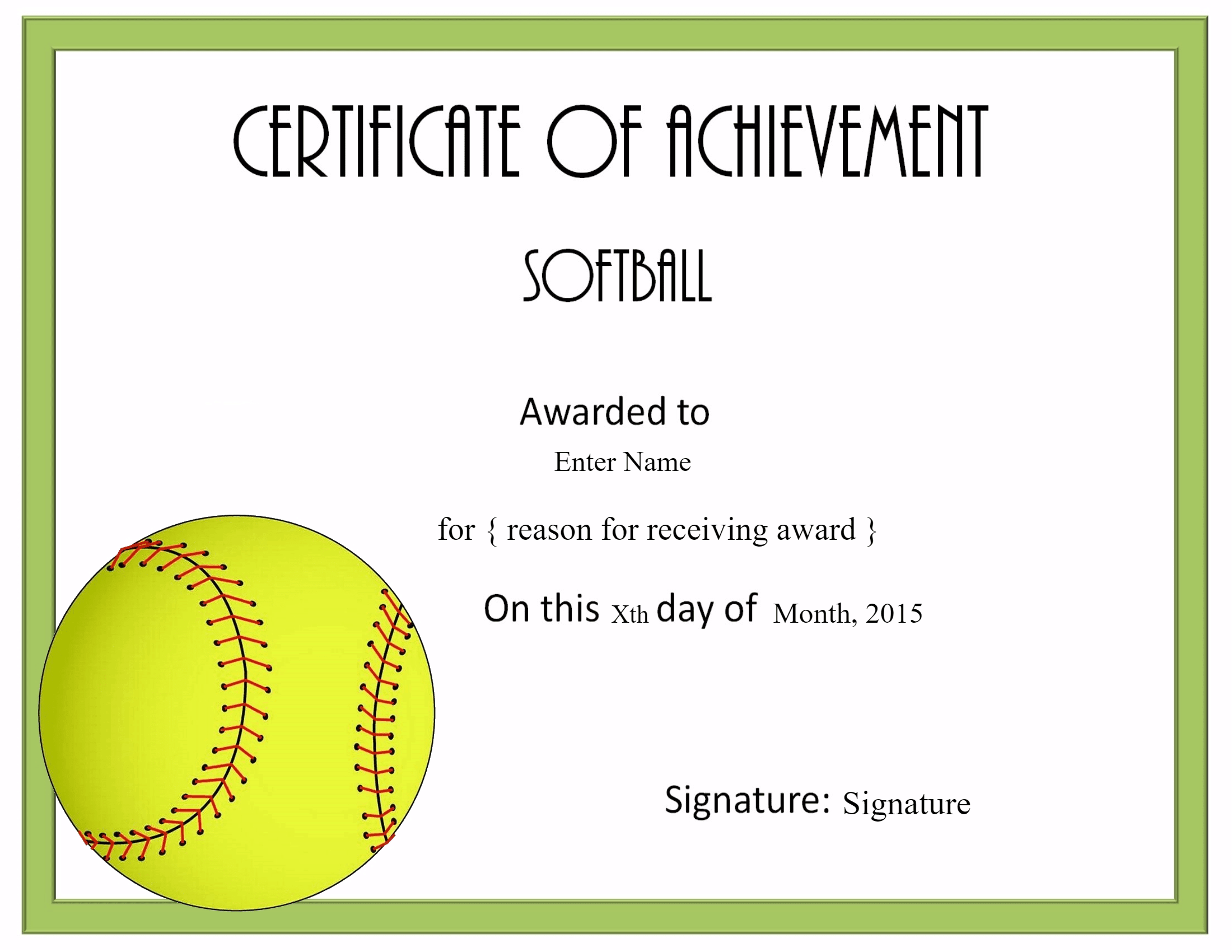 Free Softball Certificate Templates - Customize Online For Softball Certificate Templates