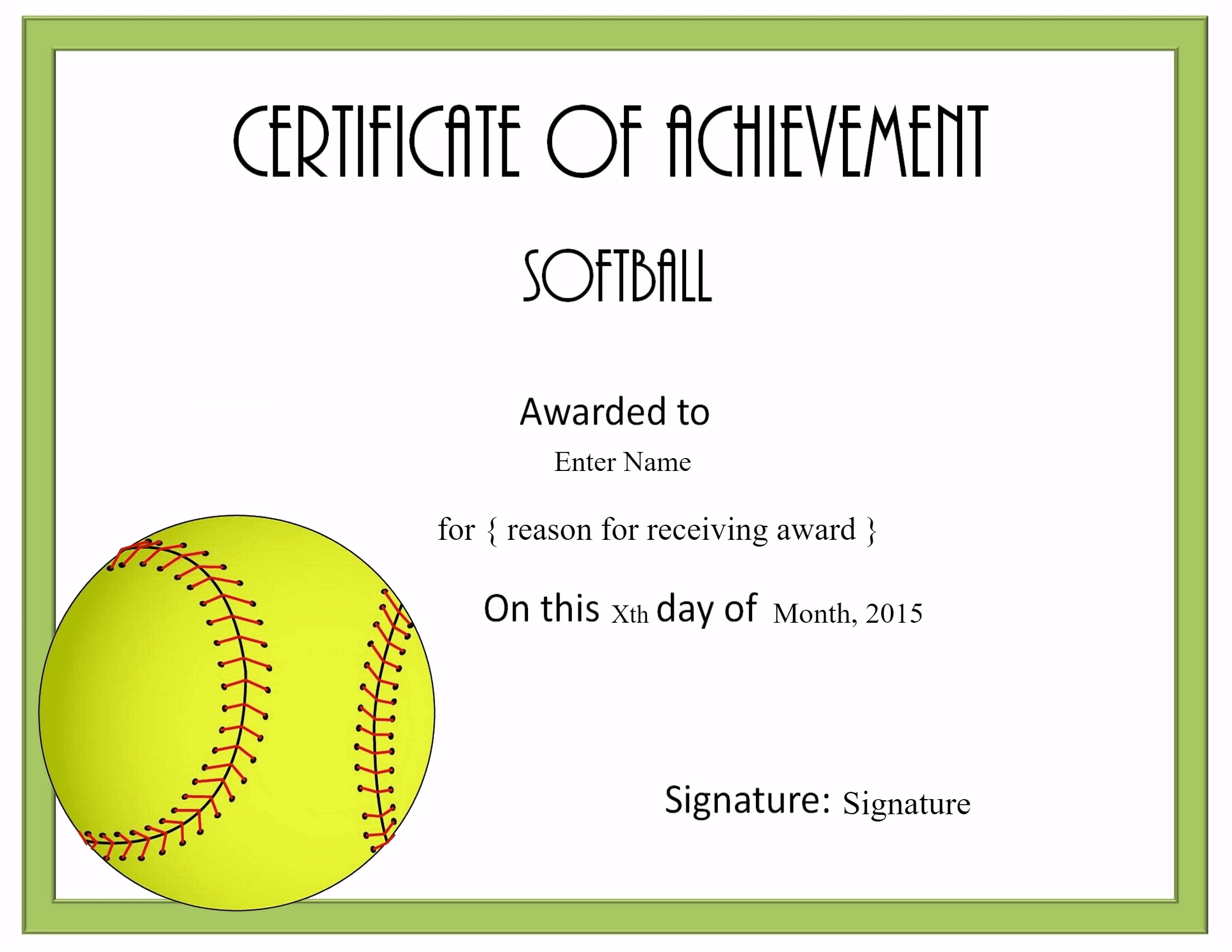 Free Softball Certificate Templates - Customize Online Within Player Of The Day Certificate Template
