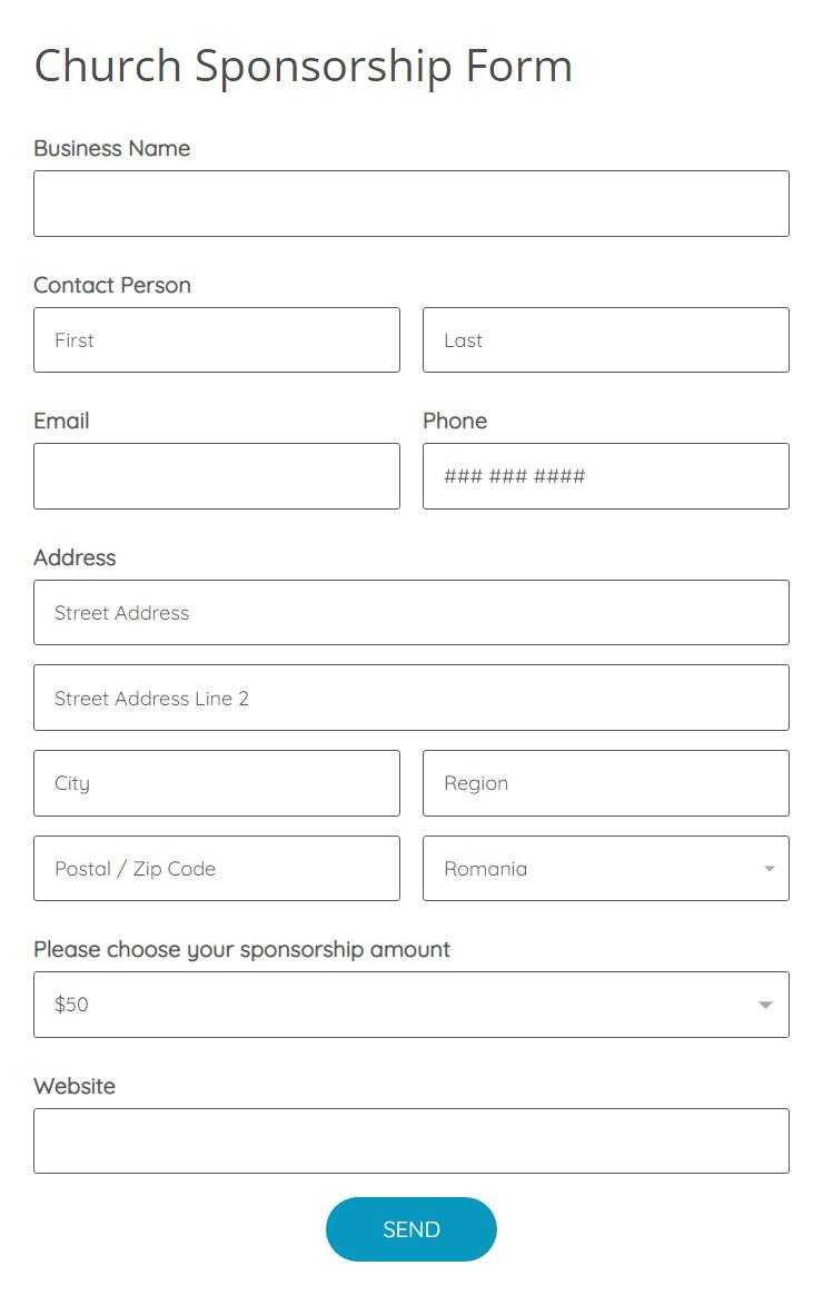 Free Sponsorship Form Templates  10FormBuilder For Blank Sponsor Form Template Free