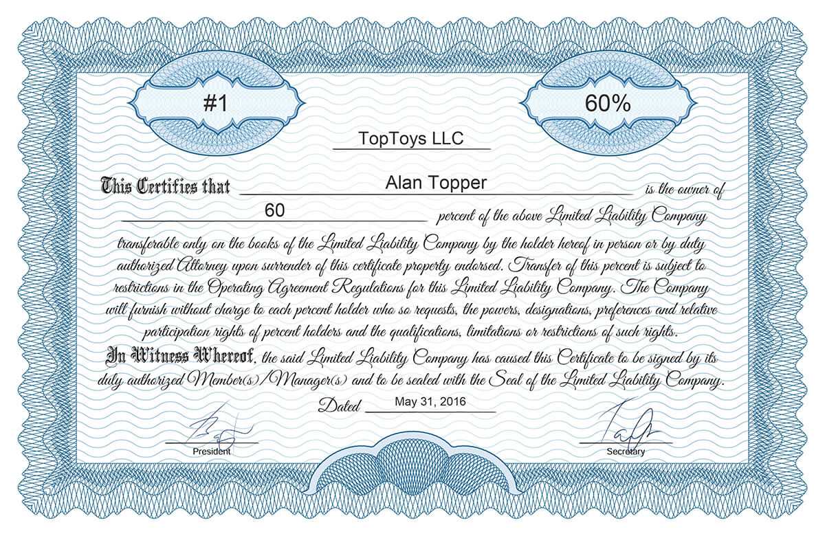 Free Stock Certificate Online Generator For Template Of Share Certificate