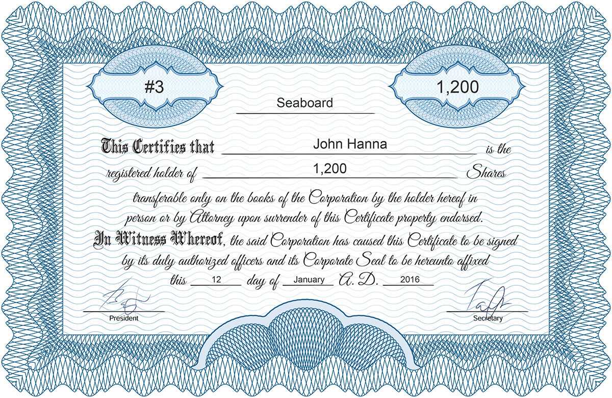 Free stock certificate online generator With Blank Share Certificate Template Free Free stock certificate online generator With Blank Share Certificate Template Free