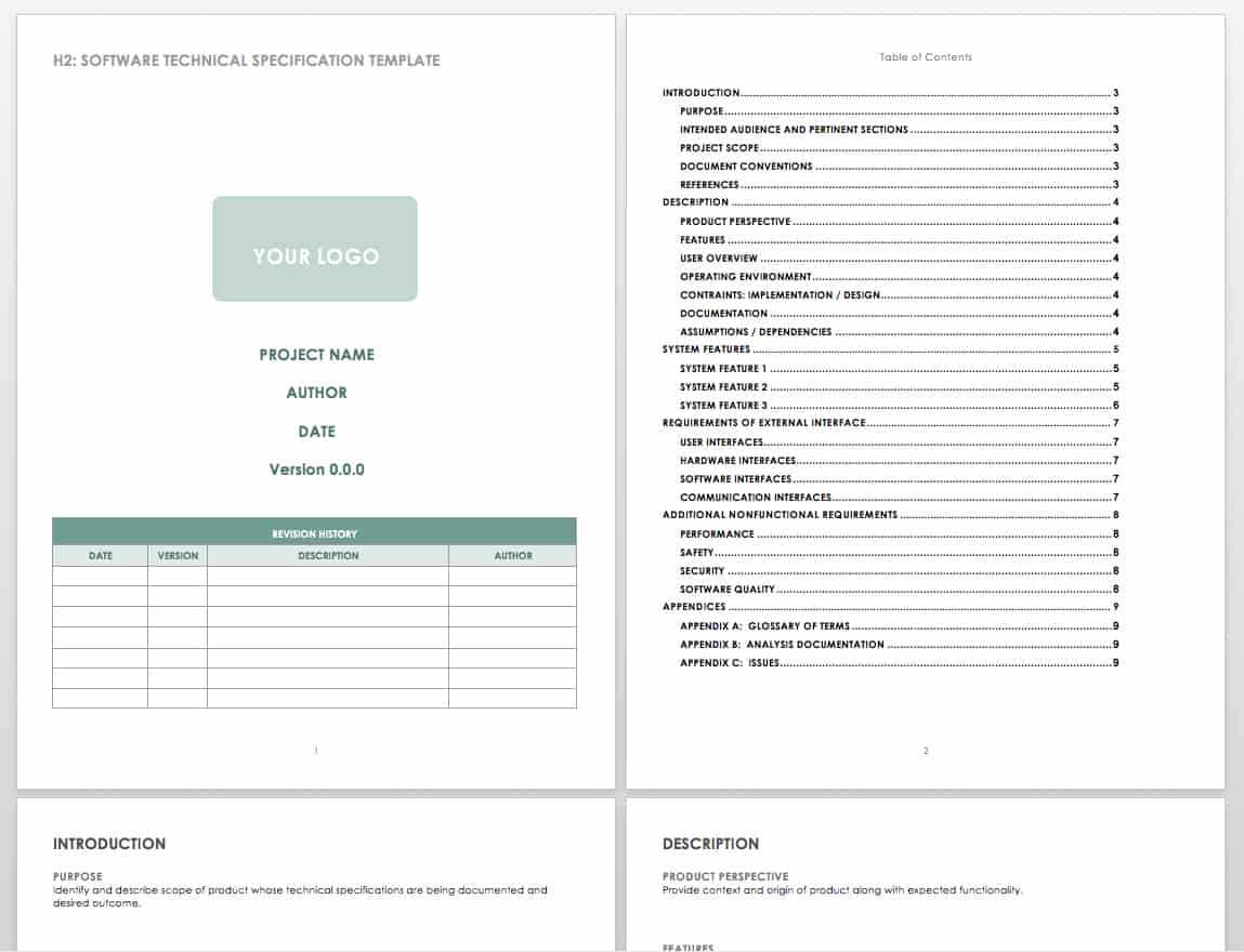 Free Technical Specification Templates Smartsheet Inside Report Specification Template Free Technical Specification Templates Smartsheet Inside Report Specification Template