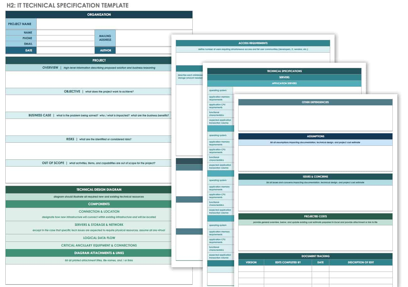 Free Technical Specification Templates  Smartsheet With Report Requirements Template