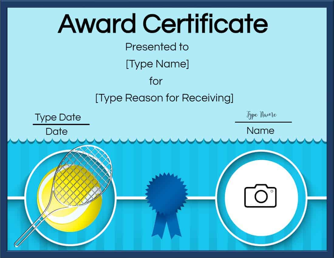 Free Tennis Certificates  Edit Online And Print At Home Intended For Tennis Certificate Template Free