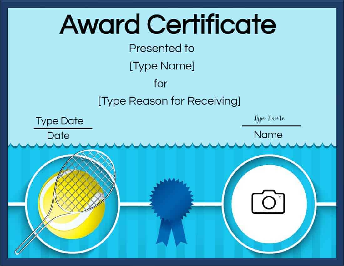 Free Tennis Certificates  Edit Online and Print at Home Intended For Tennis Certificate Template Free