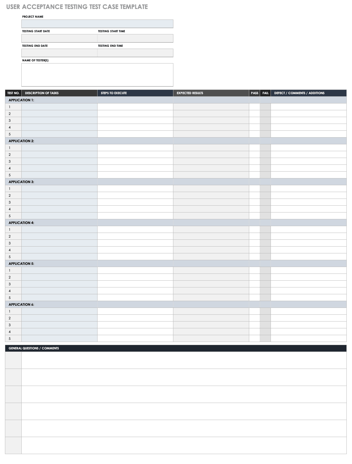 Free Test Case Templates  Smartsheet For Software Test Report Template Xls