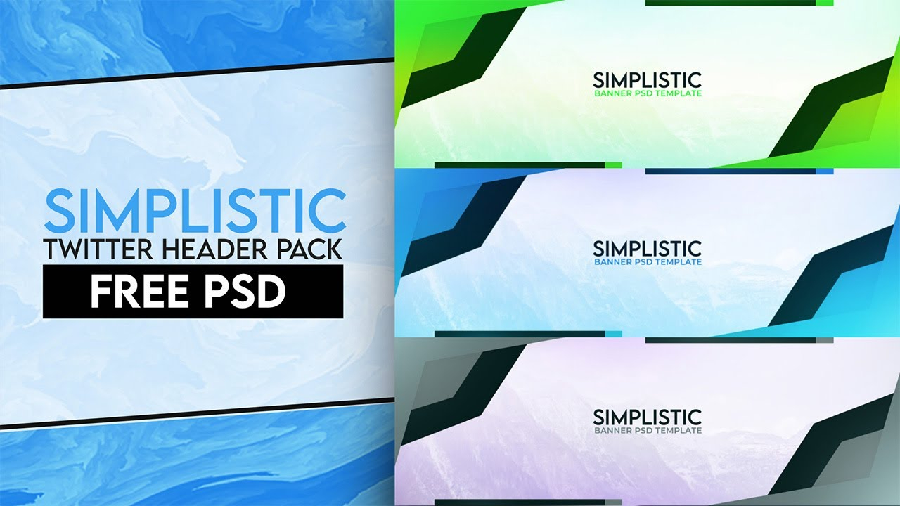 Free Twitter Header Pack Template PSD [10]  Simplistic And Minimal  Banner Templates Pack Intended For Twitter Banner Template Psd