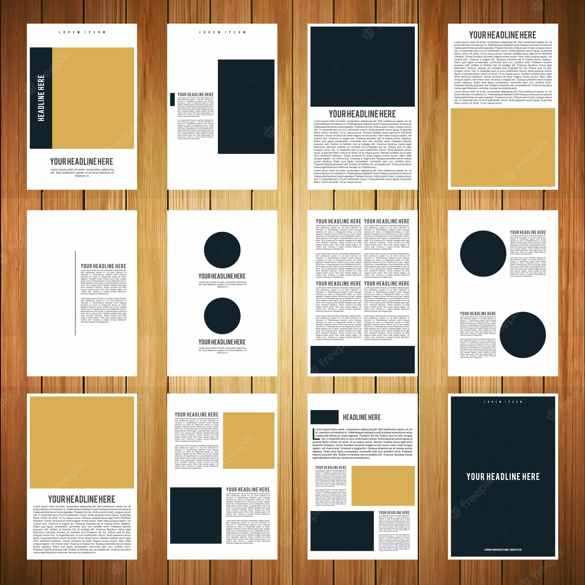 Free Vector  10 page booklet template In 12 Page Brochure Template