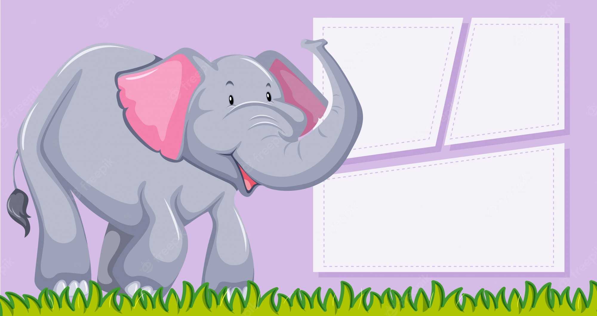 Free Vector  An Elephant On Blank Template Regarding Blank Elephant Template