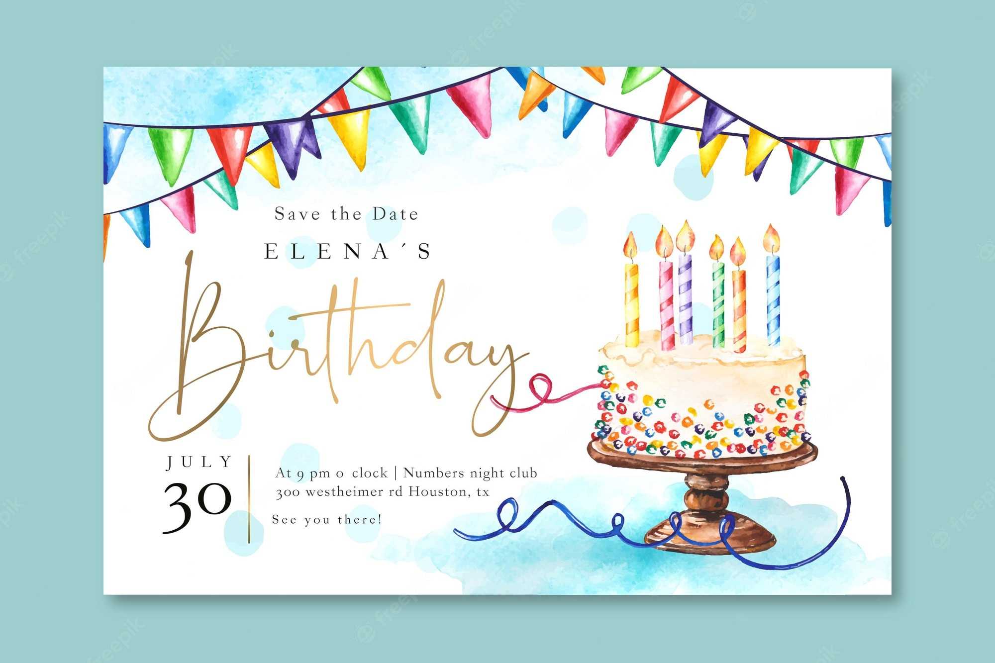 Free Vector  Birthday Banner Template Regarding Free Happy Birthday Banner Templates Download