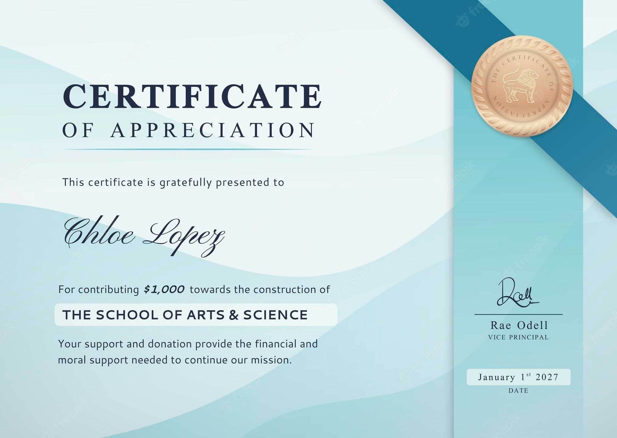 Free Vector  Certificate Of Appreciation Template, Modern  Inside Certificate Of Appreciation Template Free Printable