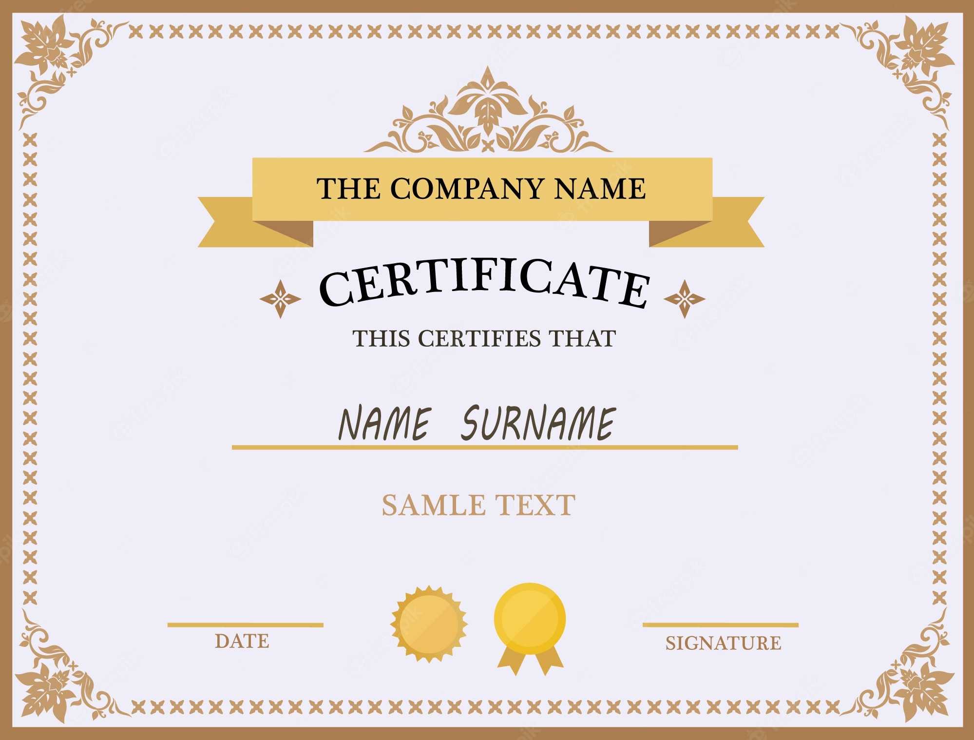 Free Vector  Certificate template design Pertaining To Design A Certificate Template