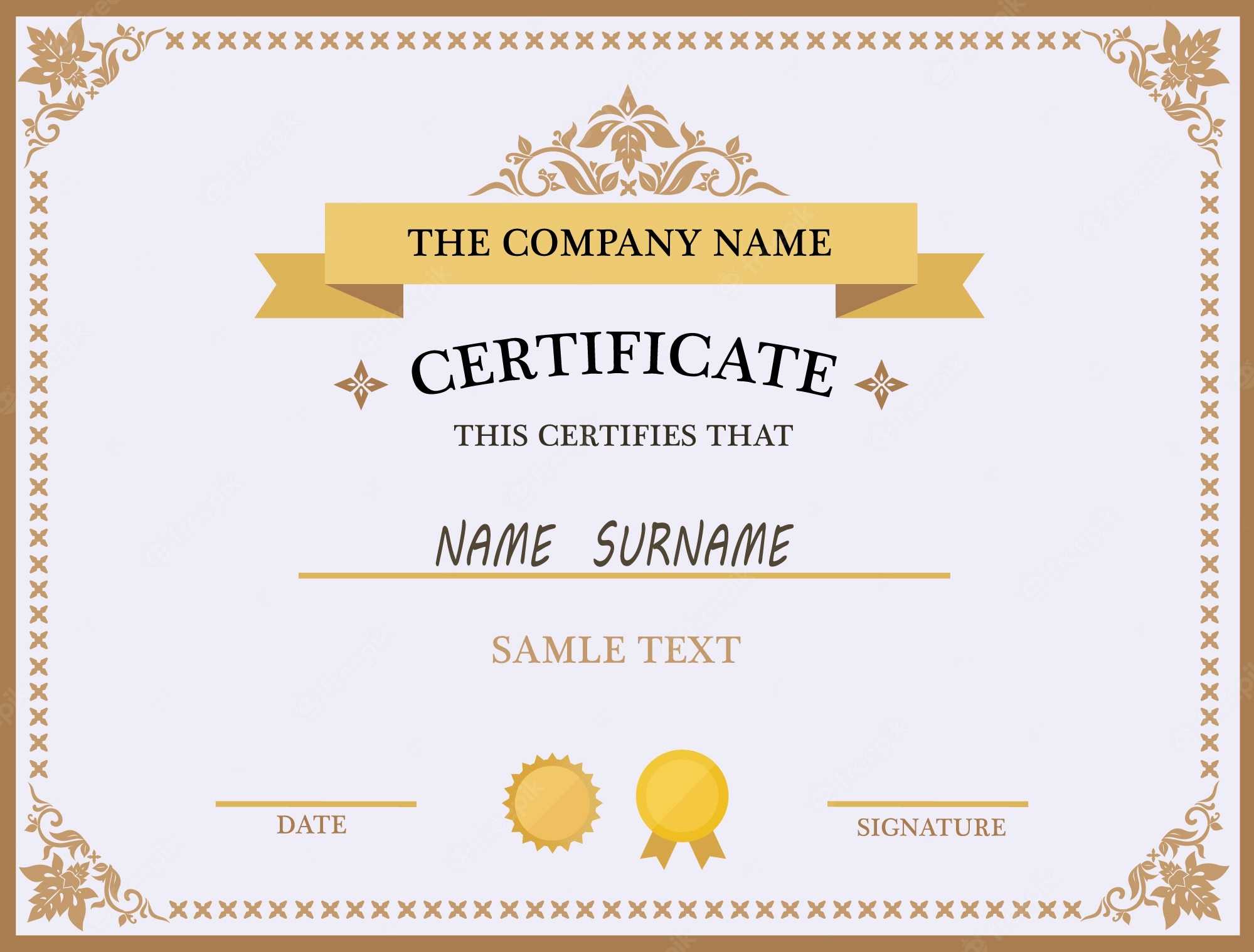 Free Vector  Certificate Template Design Pertaining To Design A Certificate Template