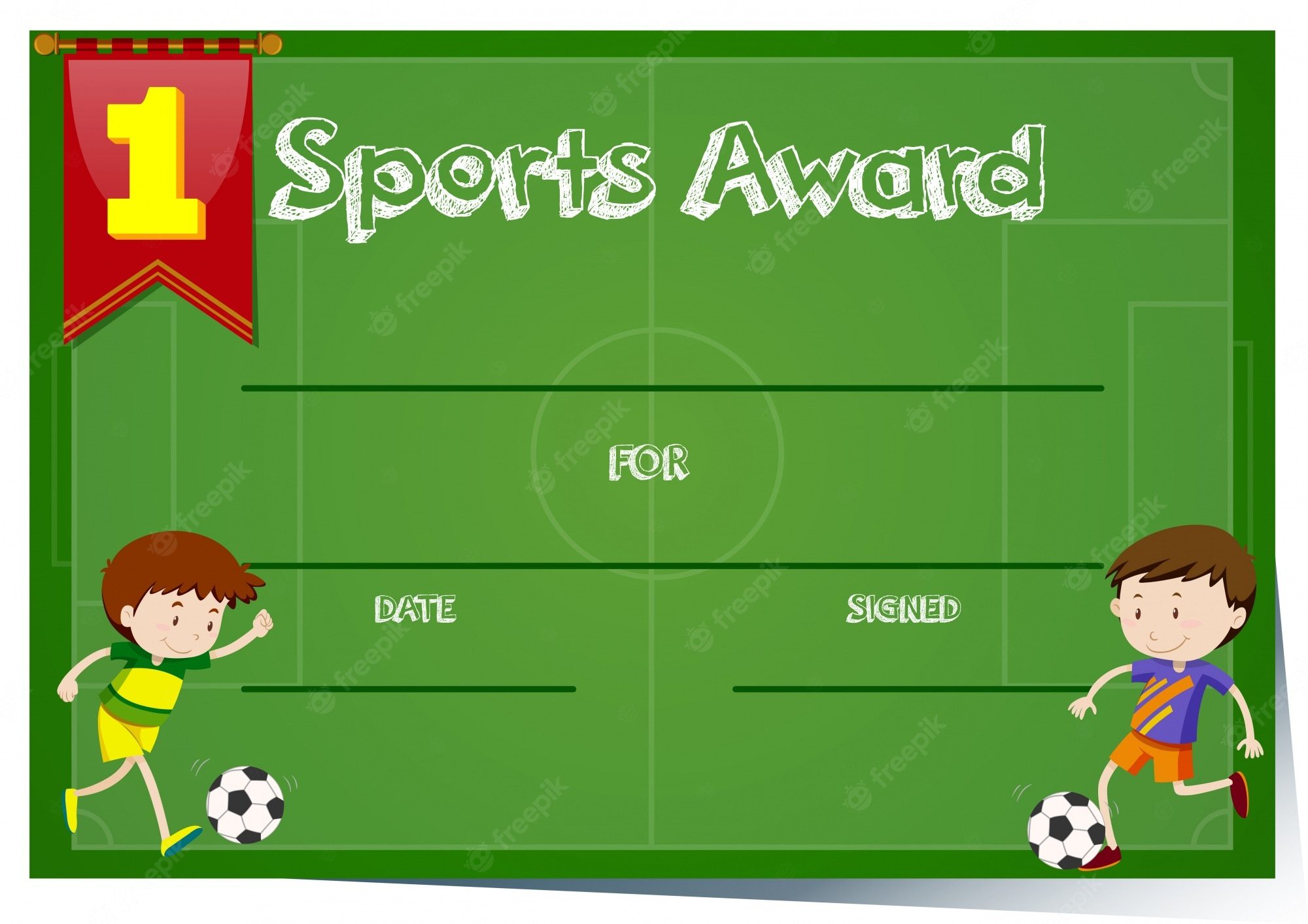 Free Vector  Certificate Template For Sports Award In Soccer Certificate Template