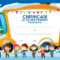 Free Vector Certificate Template With Children In Winter In Free Kids Certificate Templates