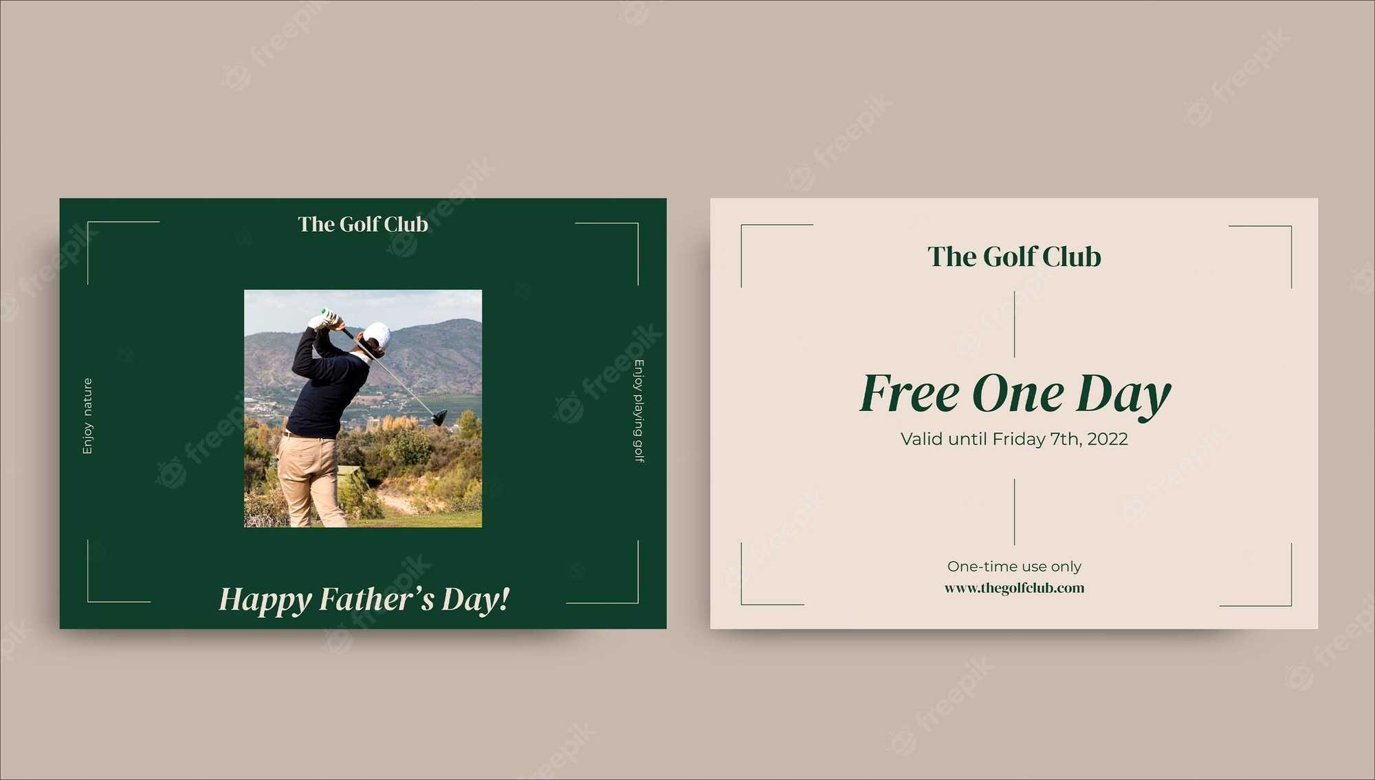 Free Vector  Elegant Minimalist Golf Father’s Day Gift  Within Golf Gift Certificate Template