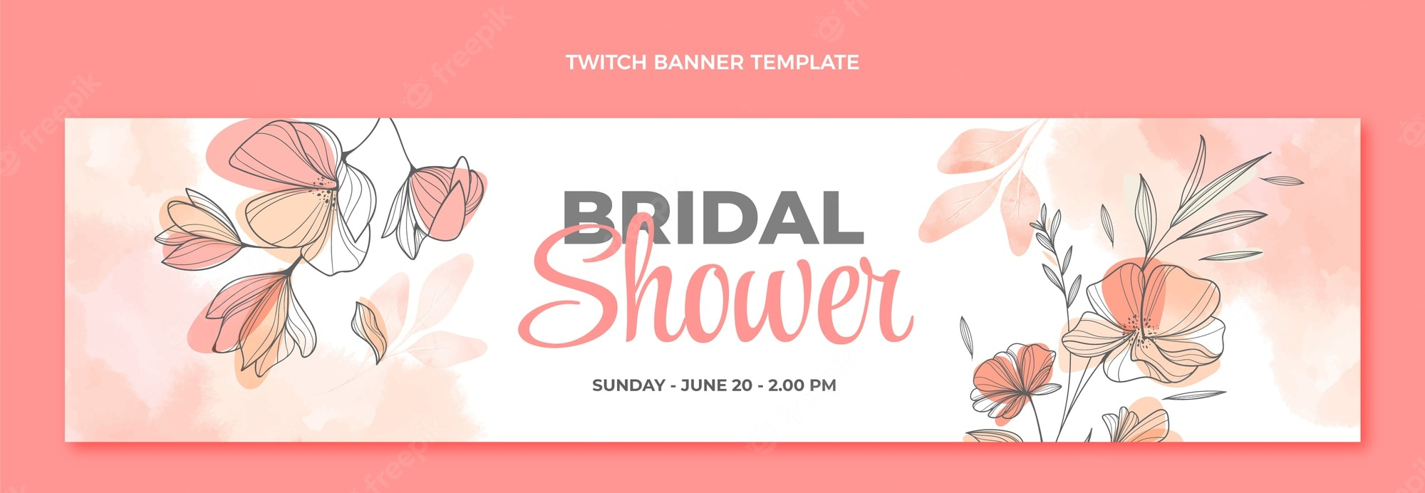 Free Vector  Hand drawn bridal shower twitch banner Regarding Bridal Shower Banner Template