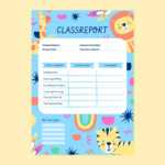 Free Vector  Hand Drawn Report Card Template Inside Kindergarten Report Card Template