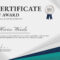 Free Vector  Professional Award Certificate Template In Green  Throughout Professional Award Certificate Template