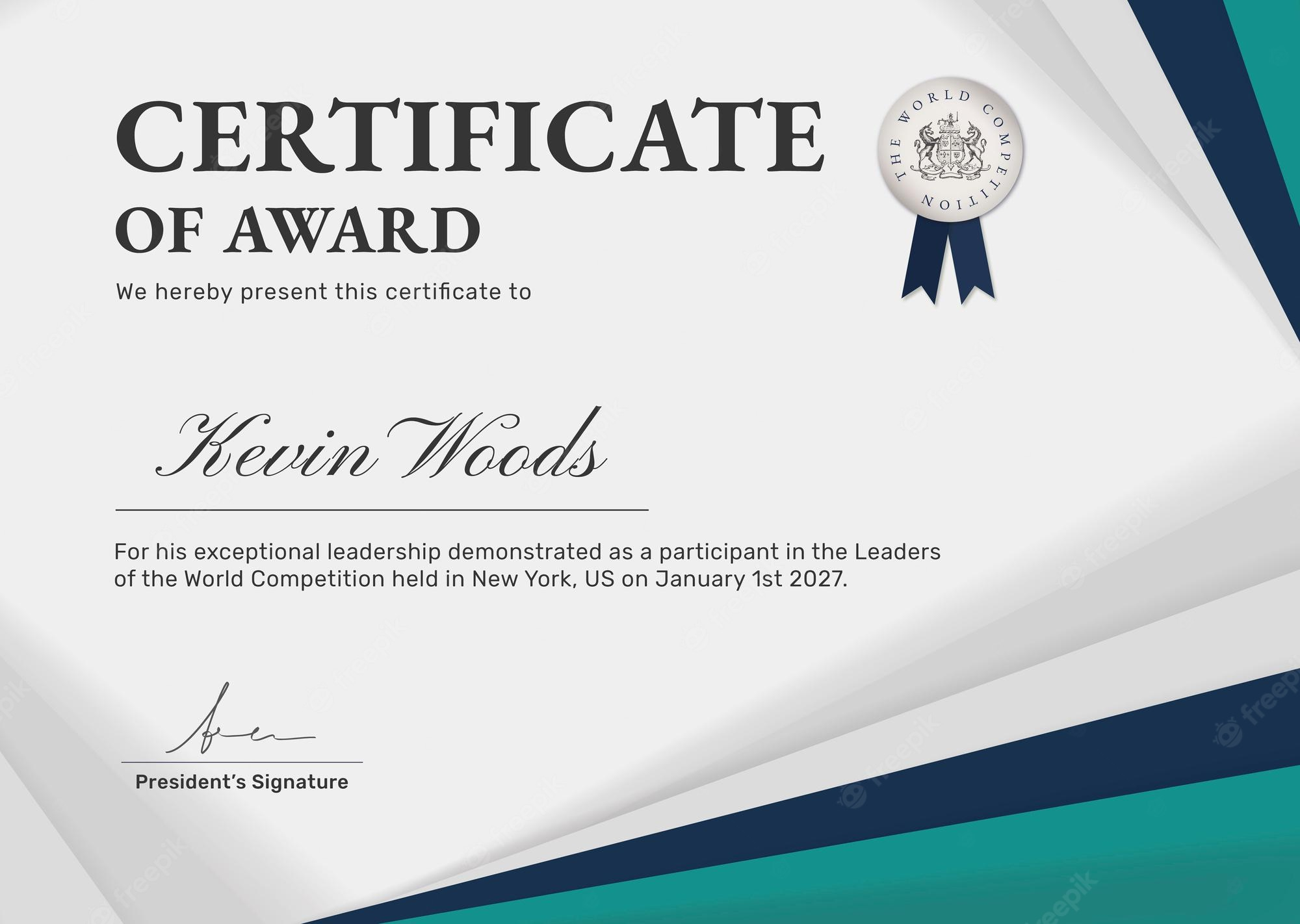 Free Vector  Professional award certificate template in green  With Regard To Leadership Award Certificate Template
