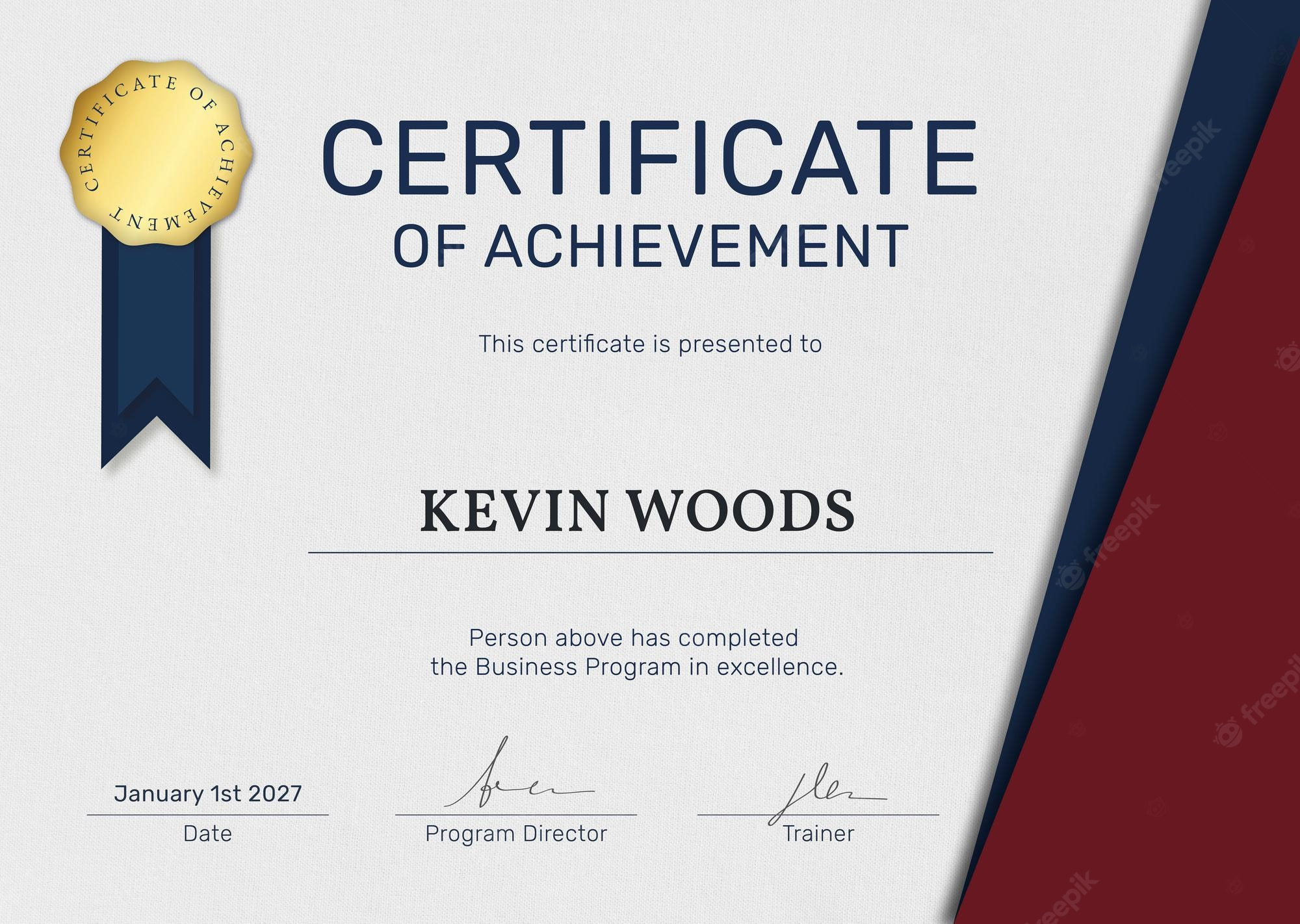 Free Vector  Professional Award Certificate Template In Red  Throughout Professional Award Certificate Template