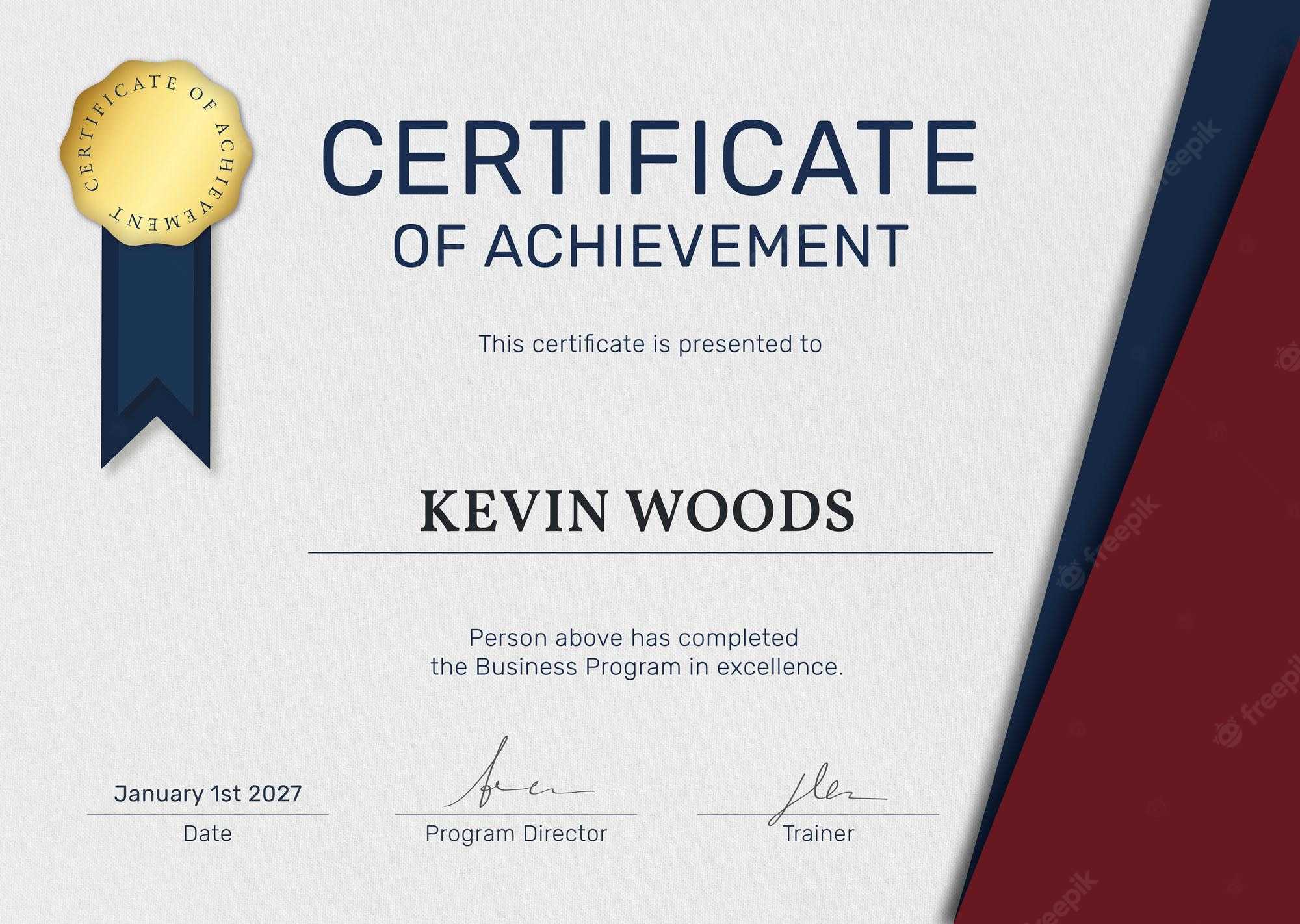 Free Vector  Professional award certificate template in red  Throughout Professional Award Certificate Template