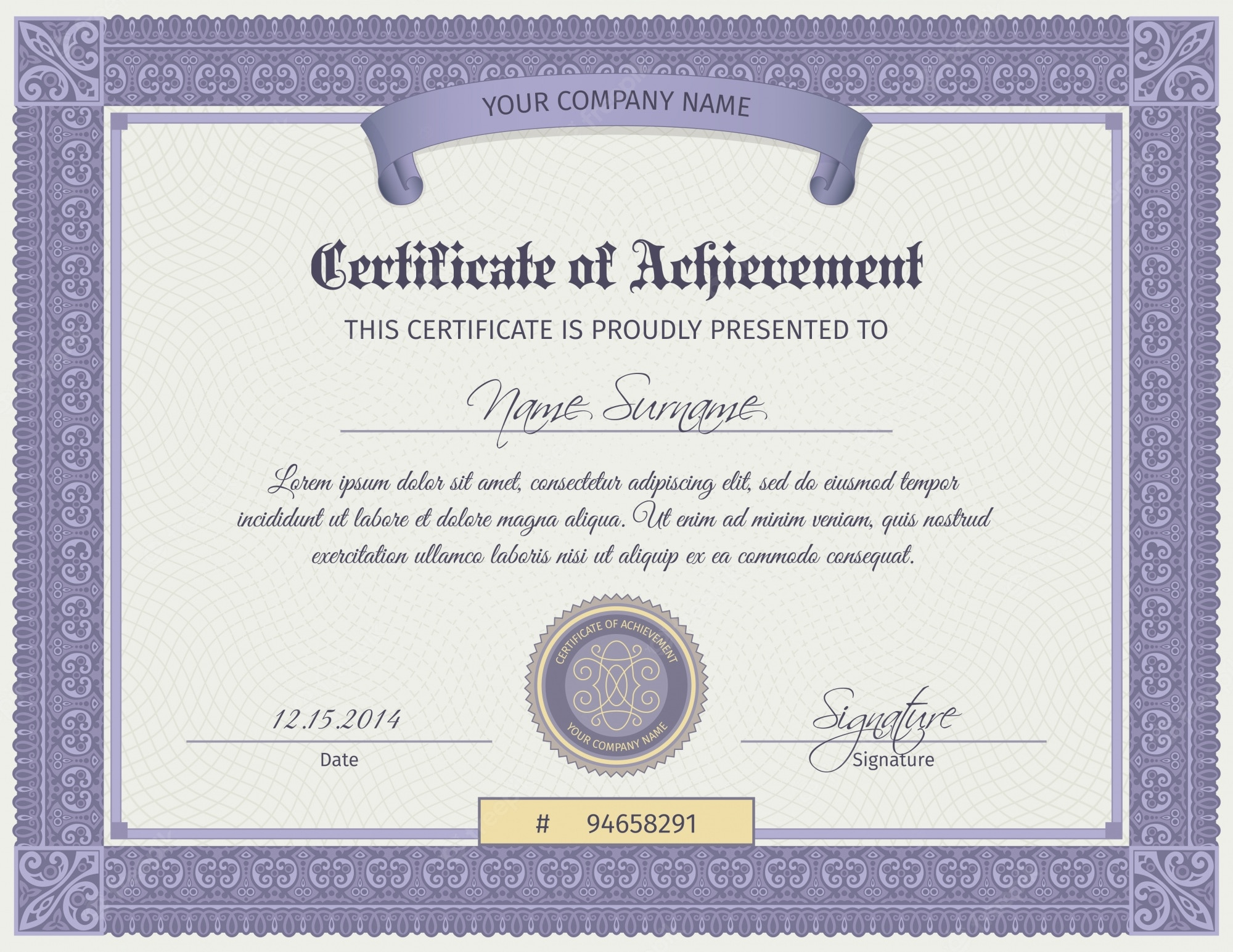 Free Vector  Qualification certificate template Pertaining To Qualification Certificate Template