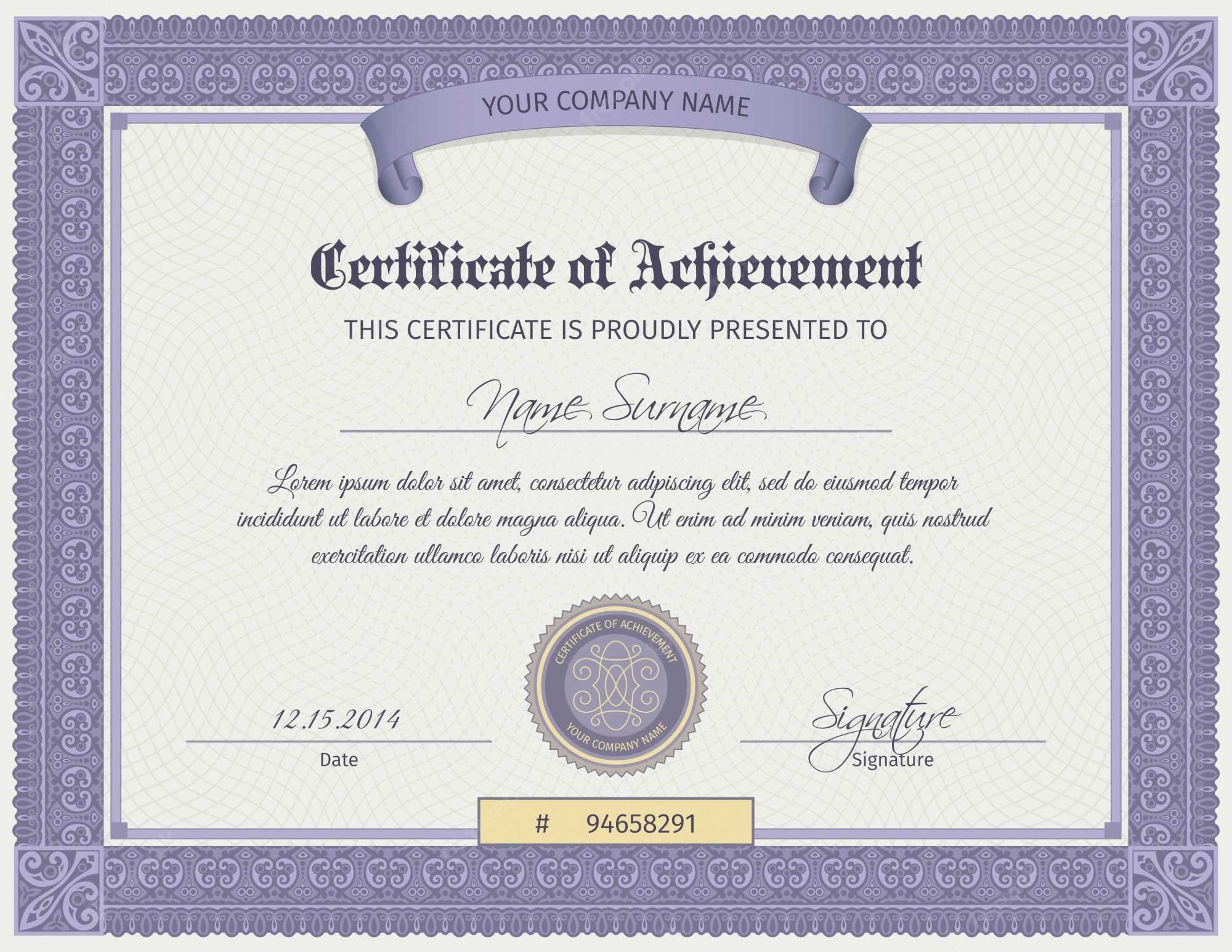 Free Vector  Qualification Certificate Template Pertaining To Qualification Certificate Template