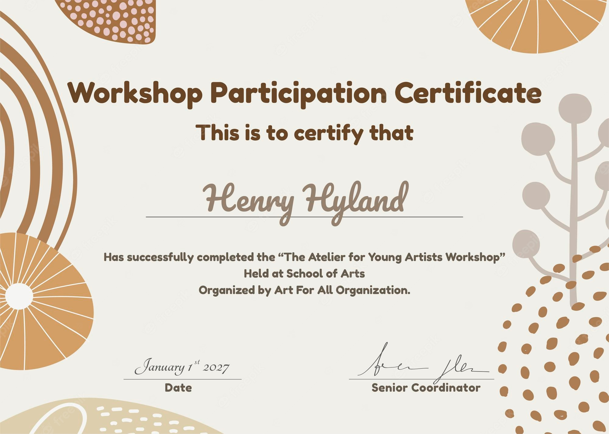 Free Vector  Workshop Participation Certificate Template  Regarding Workshop Certificate Template